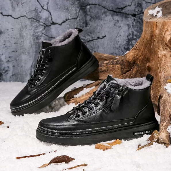 Nieuwe Heren Hoge Top Winterlaarzen van Leer Boots Heren Schoenen Winterlaarzen