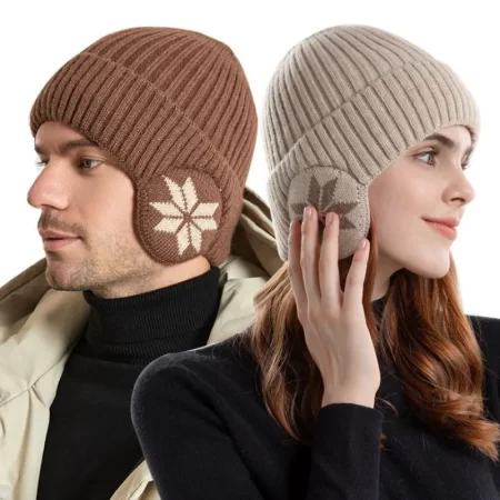 Warme en stijlvolle unisex wintermuts met oorklep – perfect voor buitenactiviteiten Mutsen Mutsen Sjaals