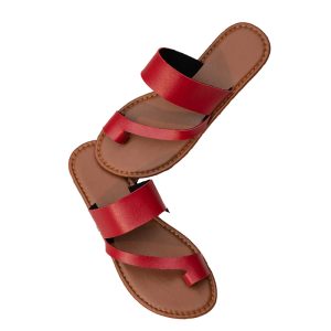 Bohemian dames platte slippers met print voor zomer en strand Teensandalen Teenslippers