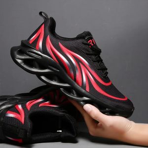 Comfortabele hardloopschoenen voor mannen met opvallende vlammenprint Heren Schoenen Sneakers