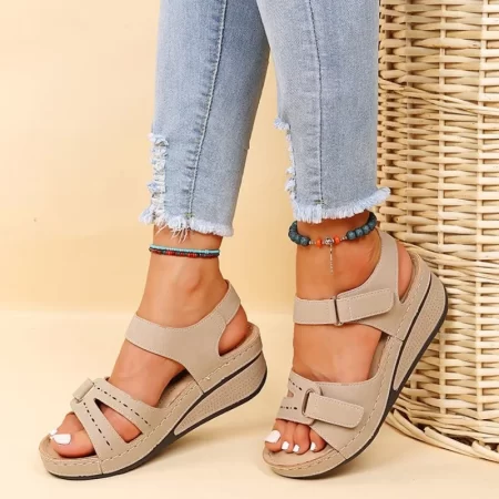 Romeinse band vismond zachte zool vintage dames zomersandalen Dames Romeinse sandalen Sandalen Schoenen