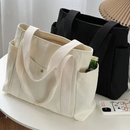 Ruime Canvas Draagtas – Ideaal voor Werk & College Stijl Laptoptassen Shopping bags