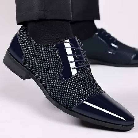 Stijlvolle en comfortabele zwarte leren oxfords voor heren Business schoenen Klassiek Veterboots