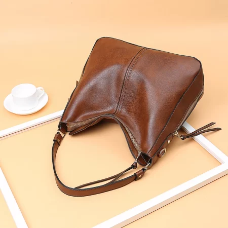 Vintage PU-leren hobo tas met grote capaciteit en verstelbare schouderband Handtassen Schoudertassen