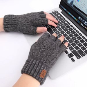 Warme Halfvinger Wolhandschoenen – Ideaal voor Winter Accessoires Dames Handschoenen