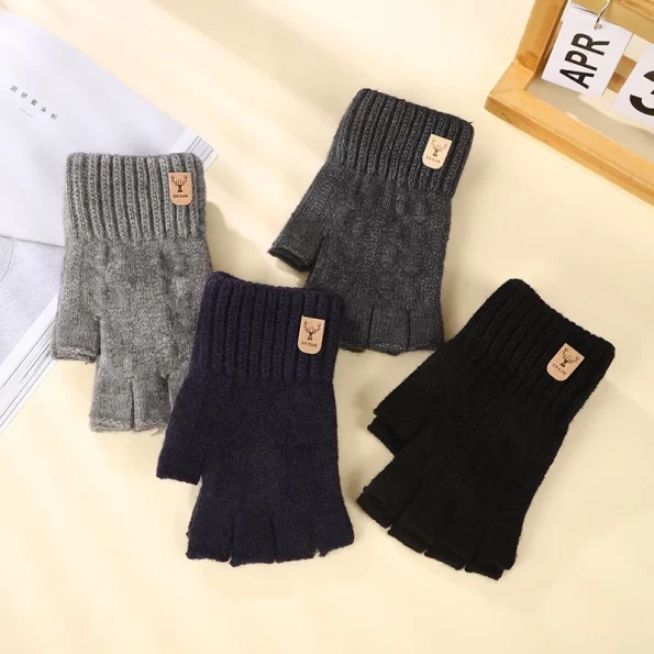 Warme Halfvinger Wolhandschoenen – Ideaal voor Winter Accessoires Dames Handschoenen
