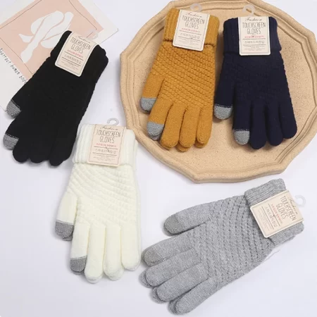 Warme Winter Touchscreen Handschoenen – Dik Gebreid & Stijlvol Accessoires Dames Handschoenen