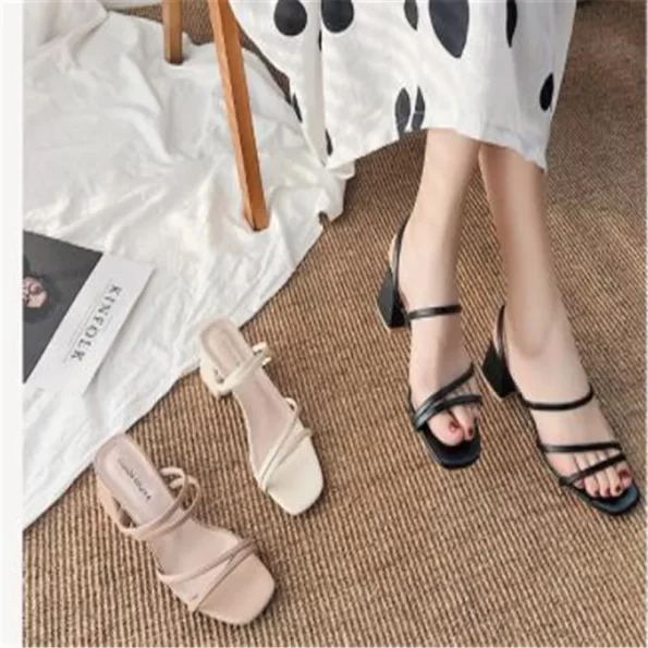 Zomerse Elegantie: Sandalen met Vierkante Hakken Dames Sandalen Schoenen Teensandalen